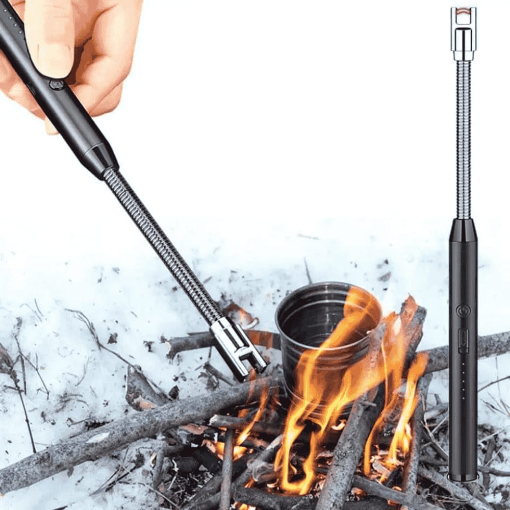 Demonstration of lighter lighting a gas stove