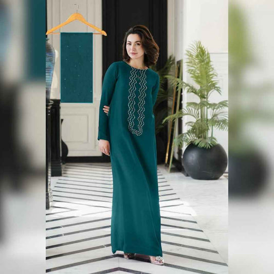 Lulusar Samaal Long Shamoz Silk Hand Embellished 3-Piece Dress