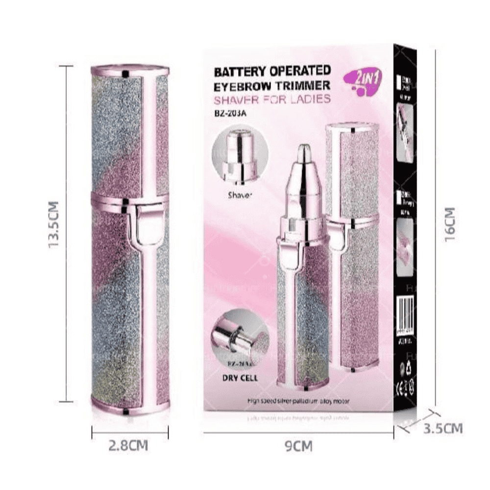 measurement-flawless-2in1-eyebrow-trimmer showing product dimensions