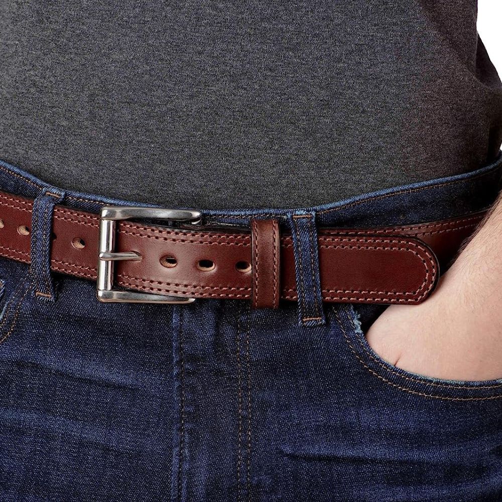 Men Wearing Brown Leather Belt – Premium Quality Formal Belt Pakistan