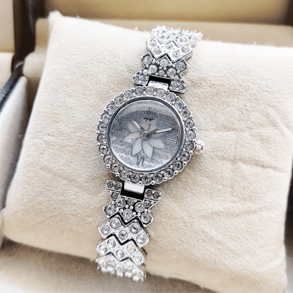 Main product view of MH Stone silver ladies jewelery watch