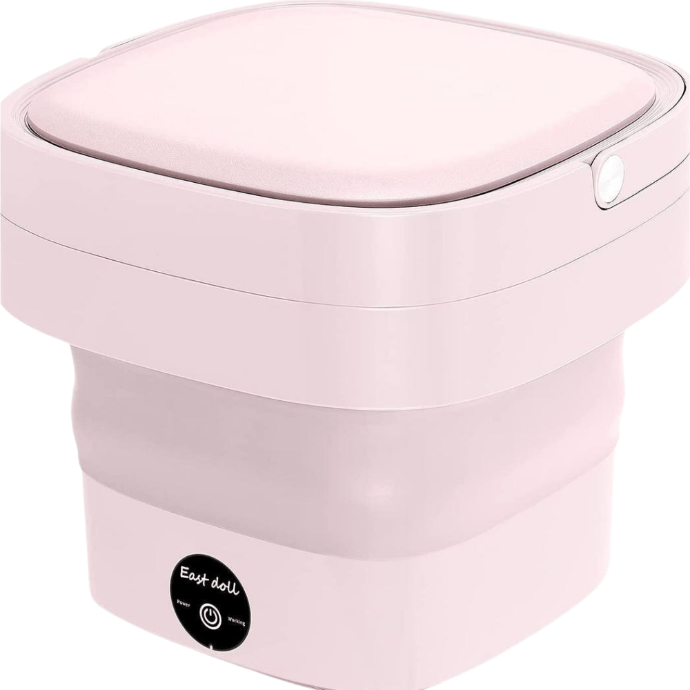 Detailed close-up of the mini washing machine's features