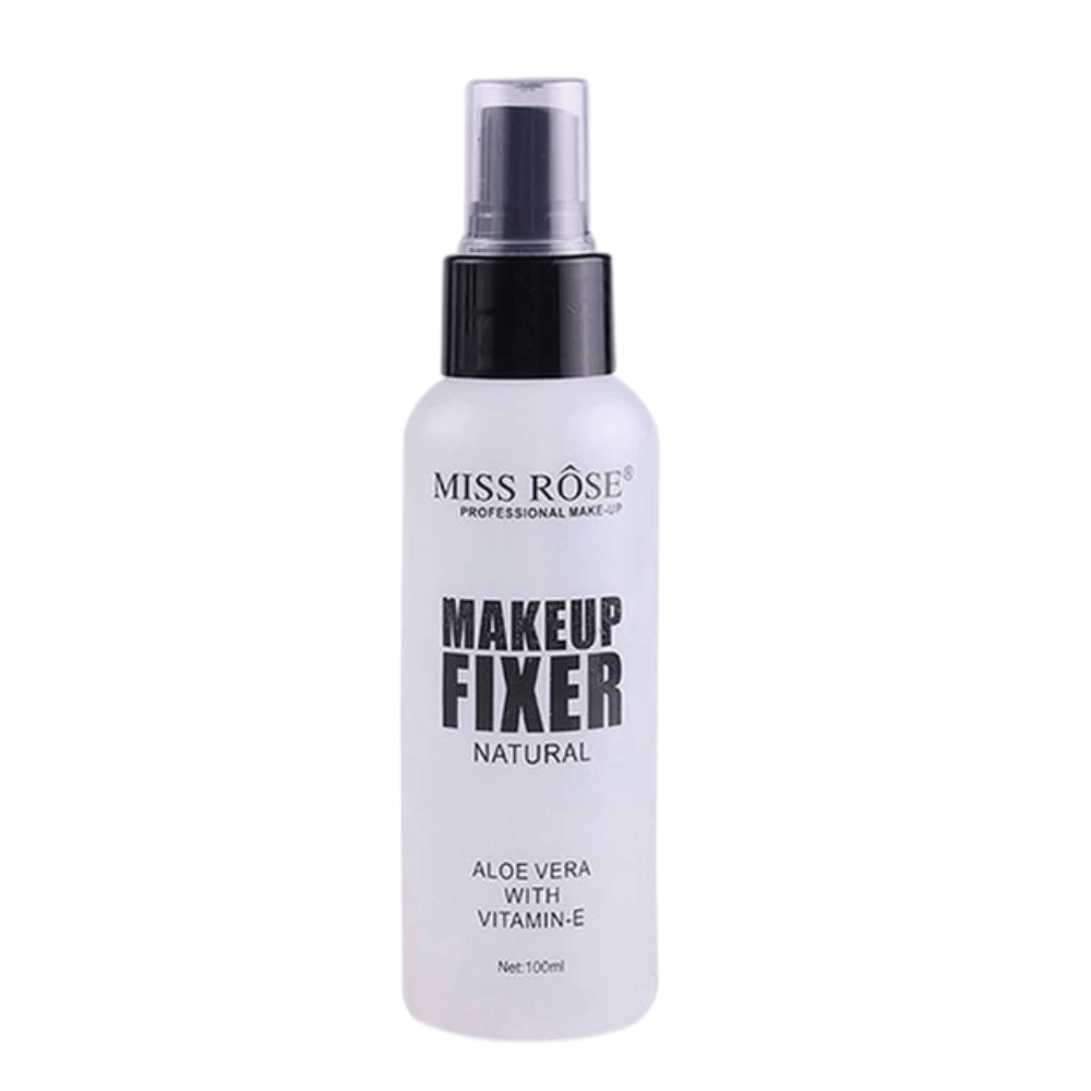 Long-lasting Miss Rose makeup fixer spray with aloe vera and vitamin E