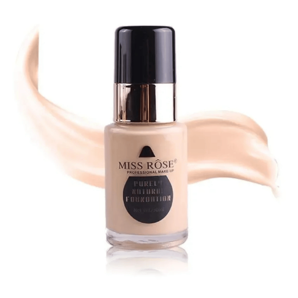 Miss Rose purely natural foundation bottle for flawless makeup base