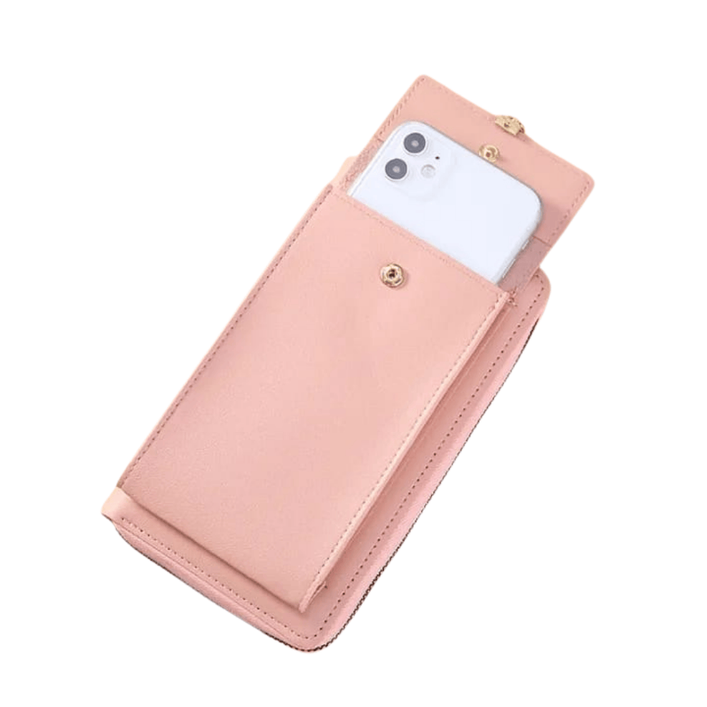 mobile-holder compartment for securing smartphones inside the clutch