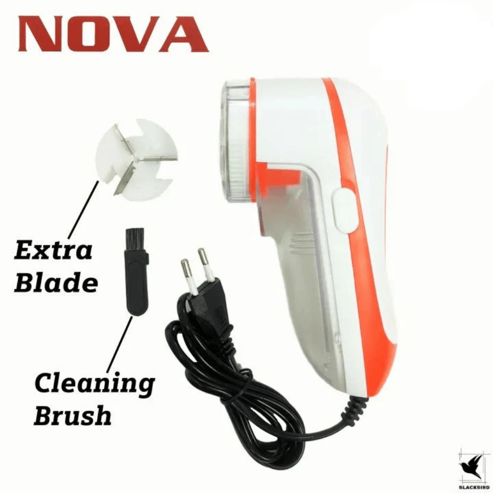 White and orange hair removal device with accessories on a white background, featuring the Nova brand.