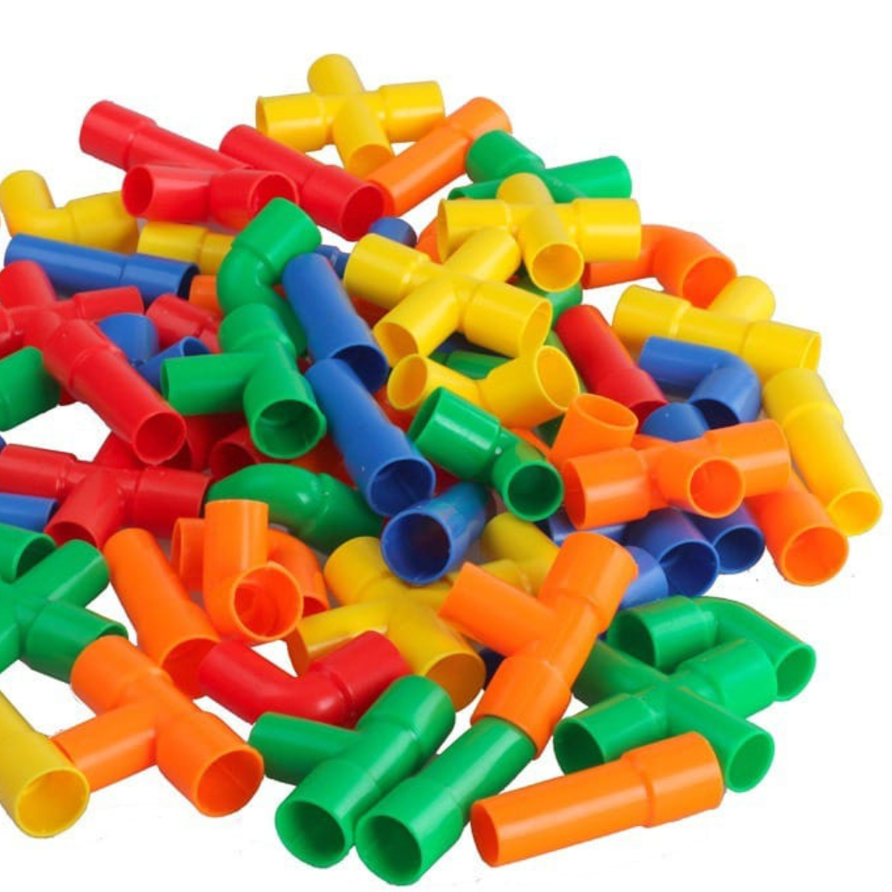 Detailed view of individual pipe block components