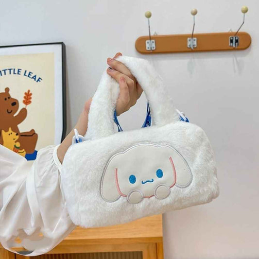 Ladies Special Plush Anime Character Spacious Bags – White, Yellow & Purple