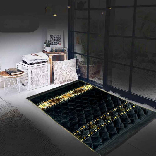 Prayer Mat Gold Series – Super Soft Mink Janamaz with Premium Lace Border