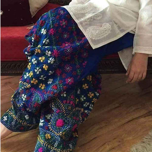 Pulkari Cotton Embroidered Trouser – Unstitched Fabric Collection