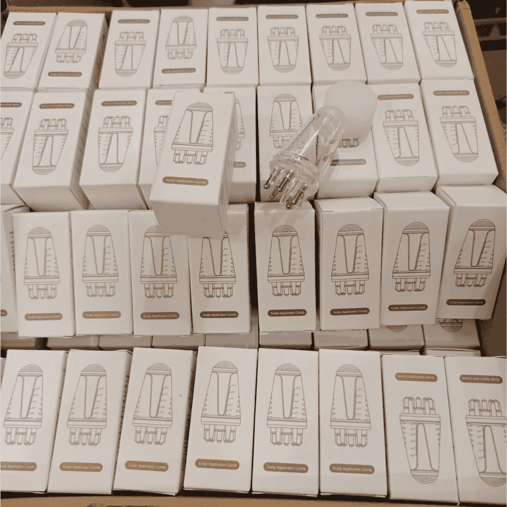 Complete box pack of scalp serum applicator