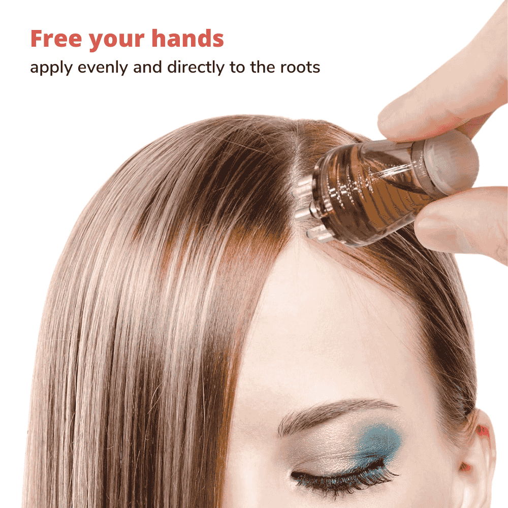 Applying oil to scalp without using hands