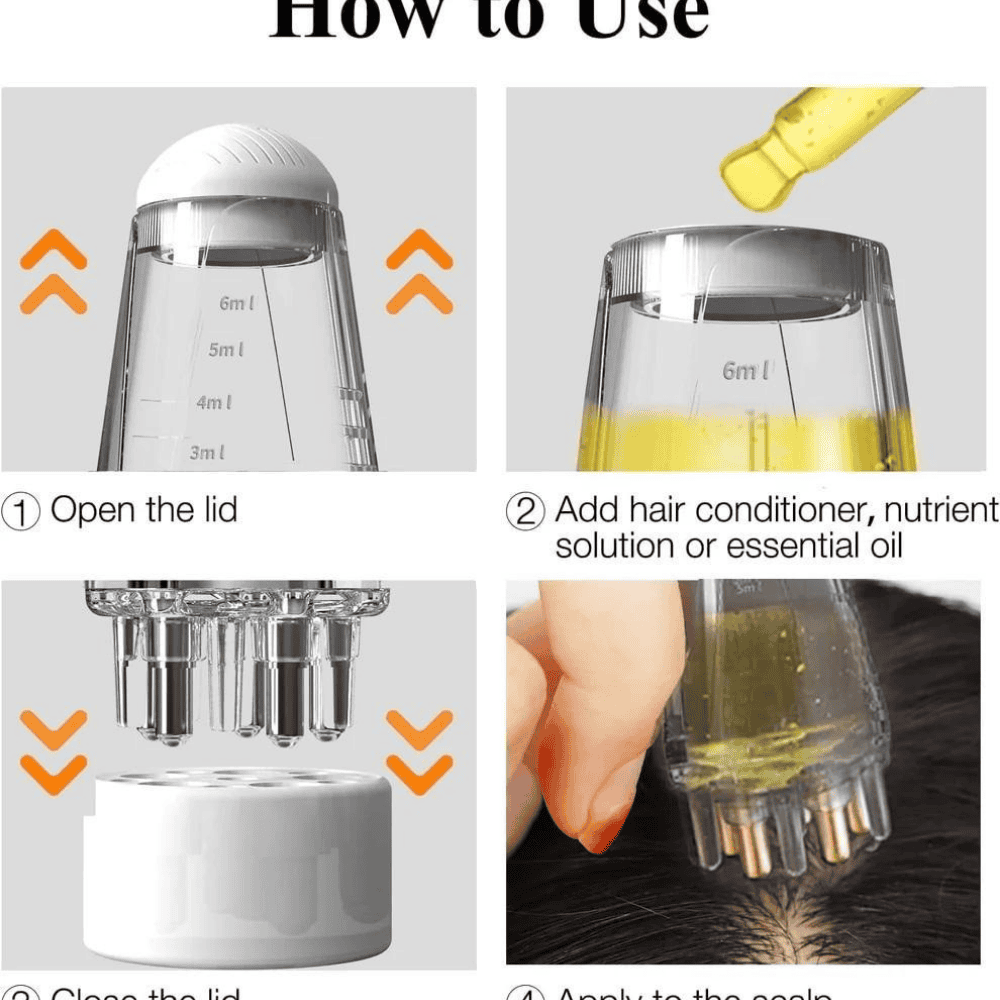 Instructions for filling and applying scalp solution