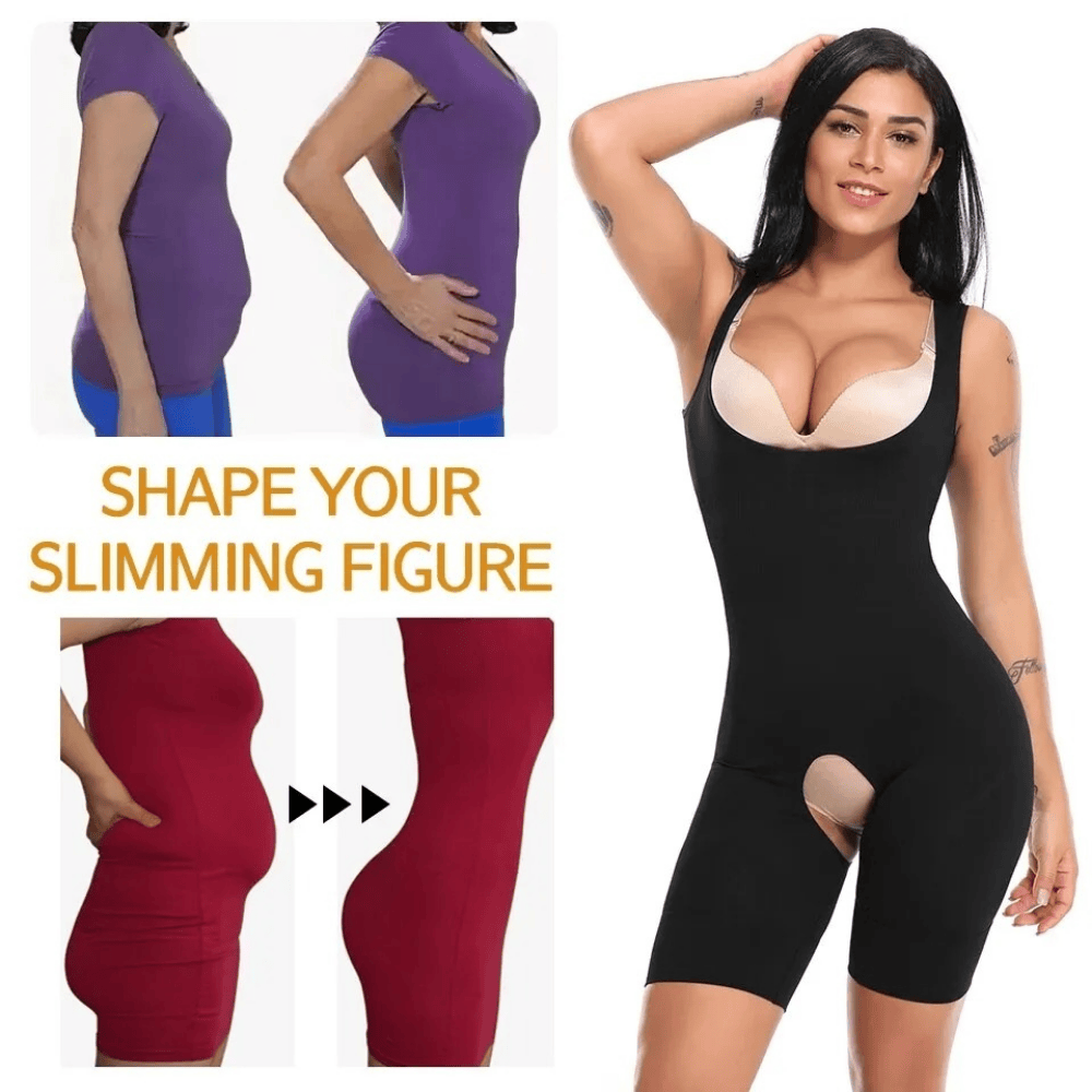 shape-figure-ladies-full-shaper showing fit and shaping on model\