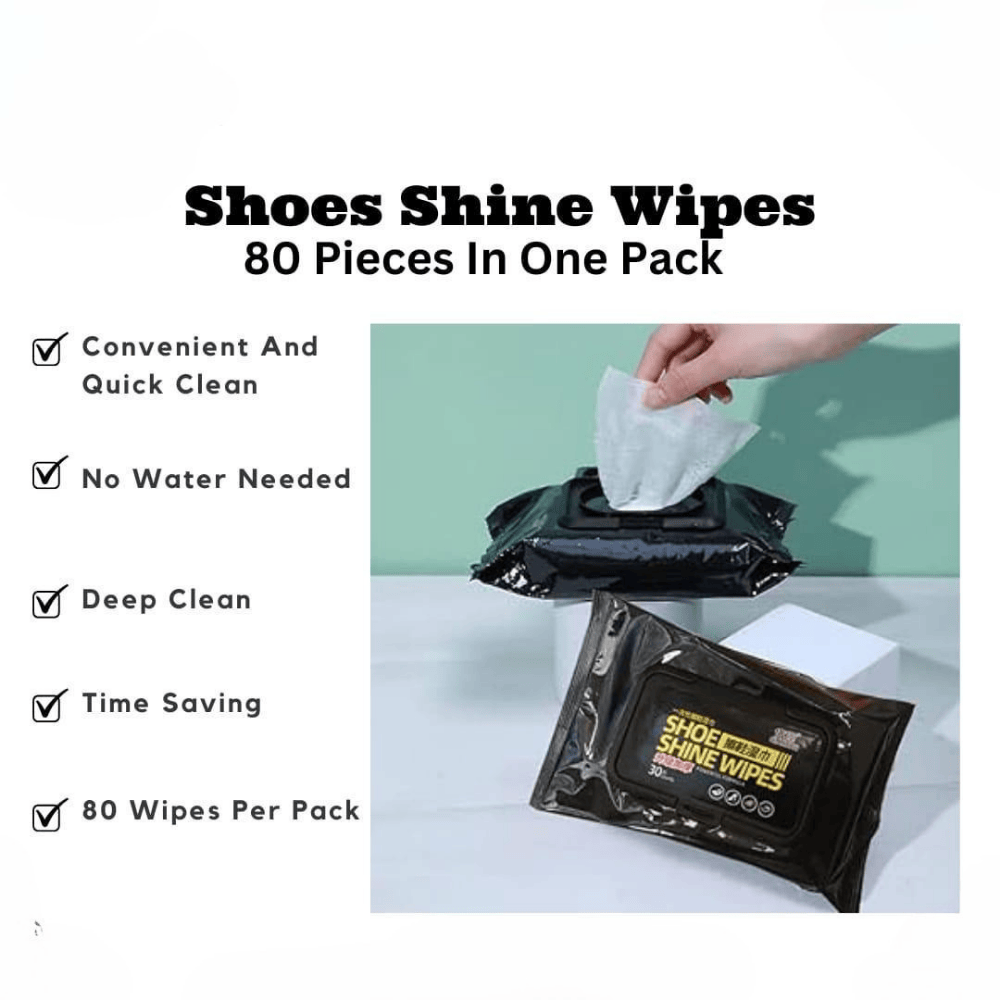 Highlighting features of the 80-piece shoe cleaning wipes pack