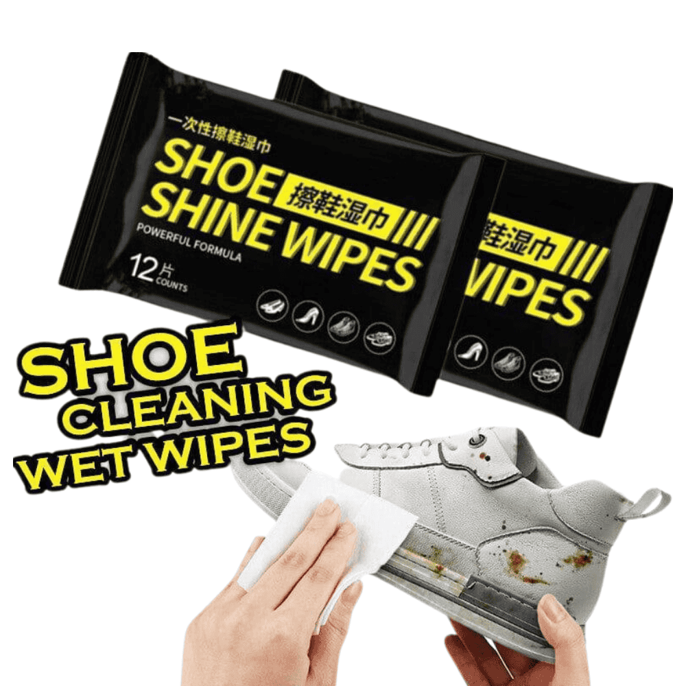 Demonstration of cleaning a dirty shoe using the wipe