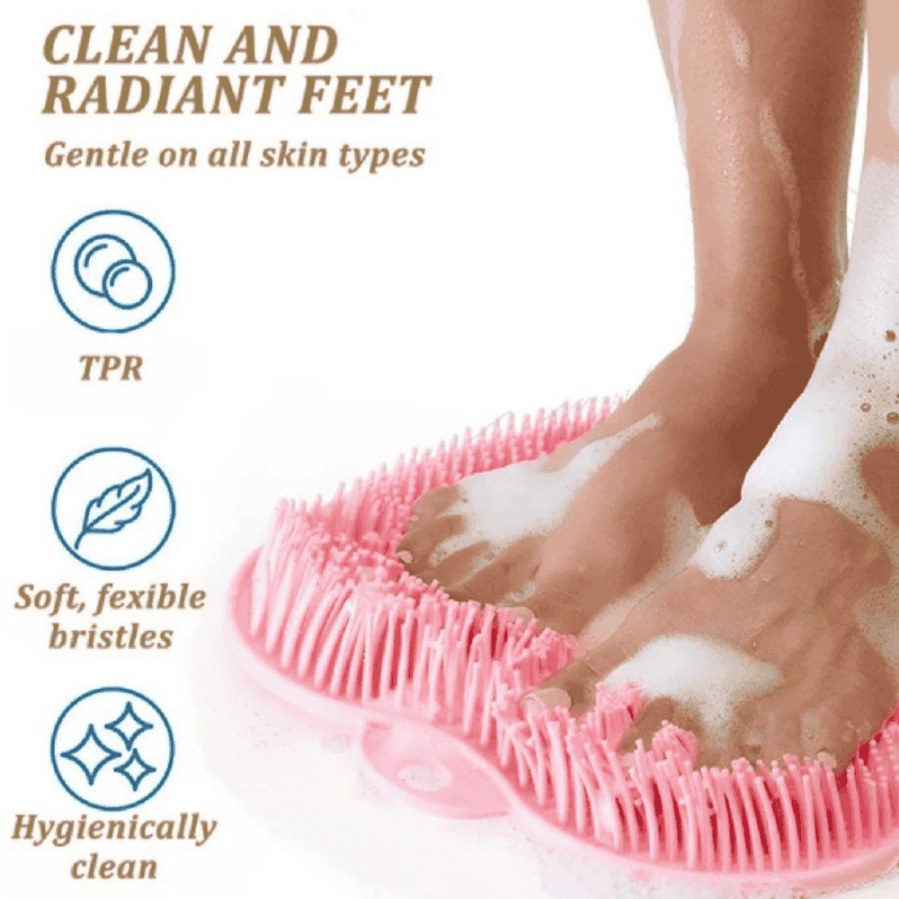 Detailed view of the silicone bath mat's texture and features