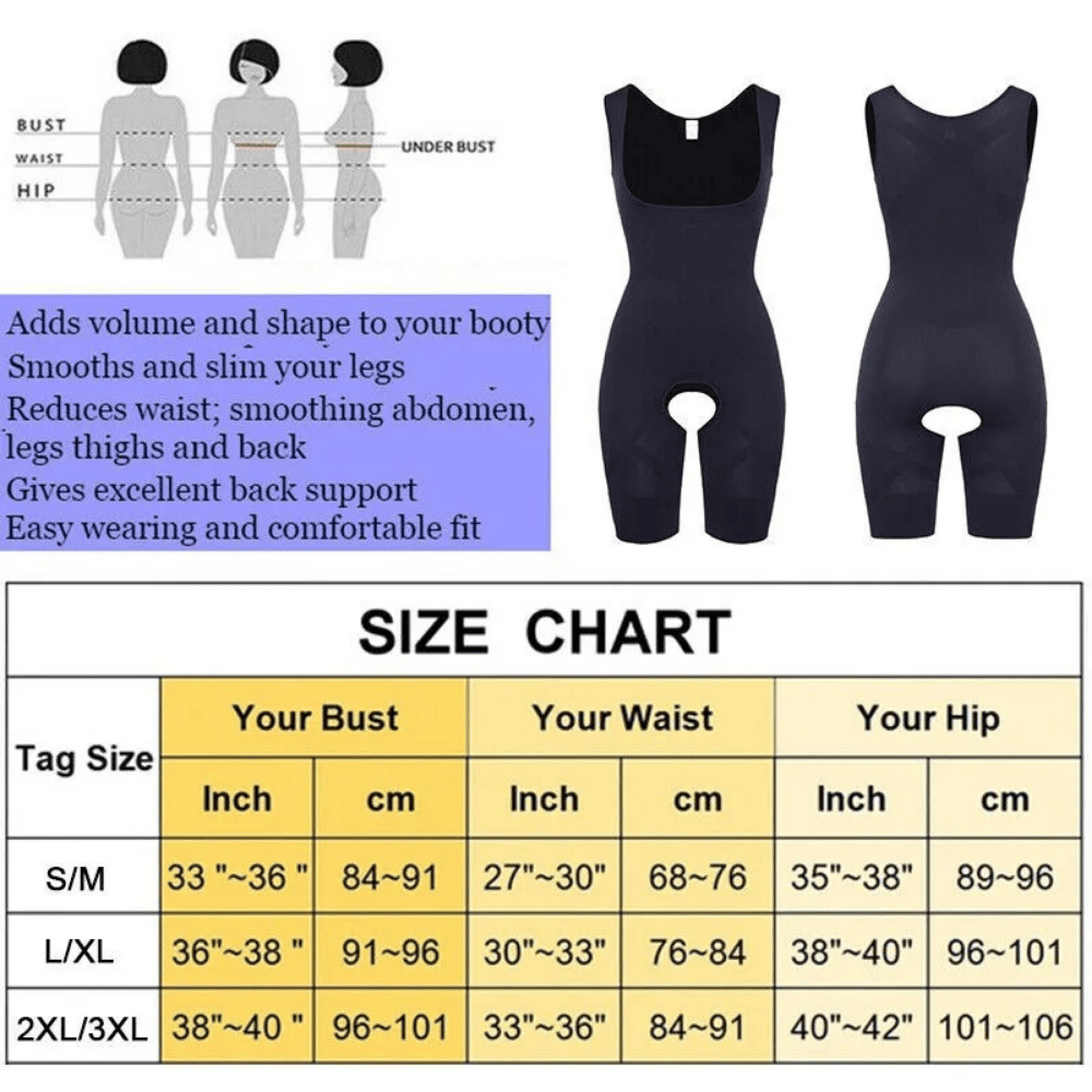 size-chart-full-shaper providing sizing guide from S to XXL