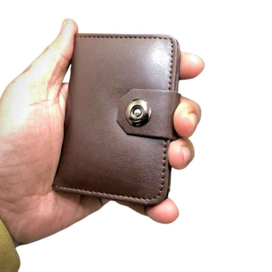 Pack of 2 - Small Decent Size Leather Wallets with Cardholder – Brown, Black & Camel