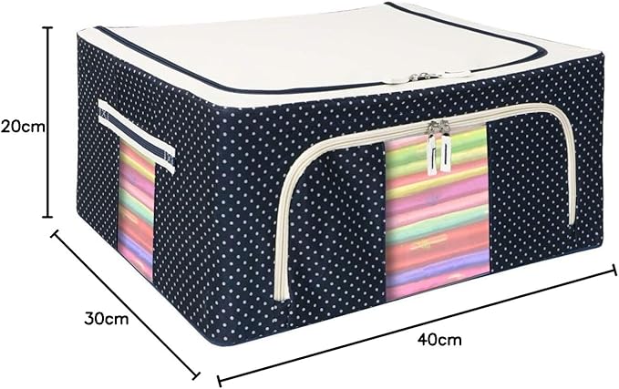 Front view displaying the dimensions of the 24L storage box