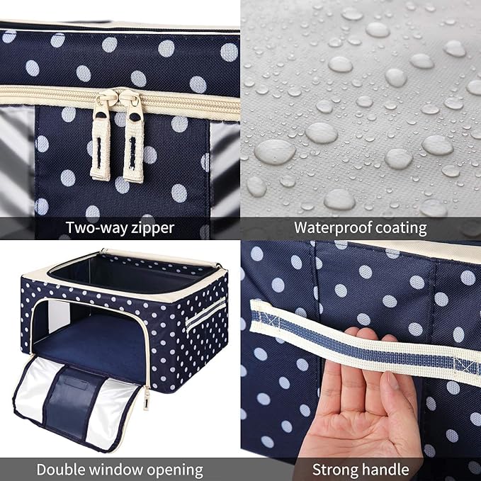 Close-up showcasing dual zippers, waterproof fabric, and handles