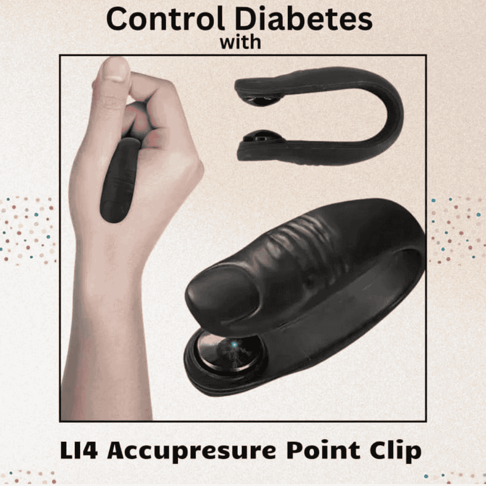 Acupressure clip supporting diabetes management