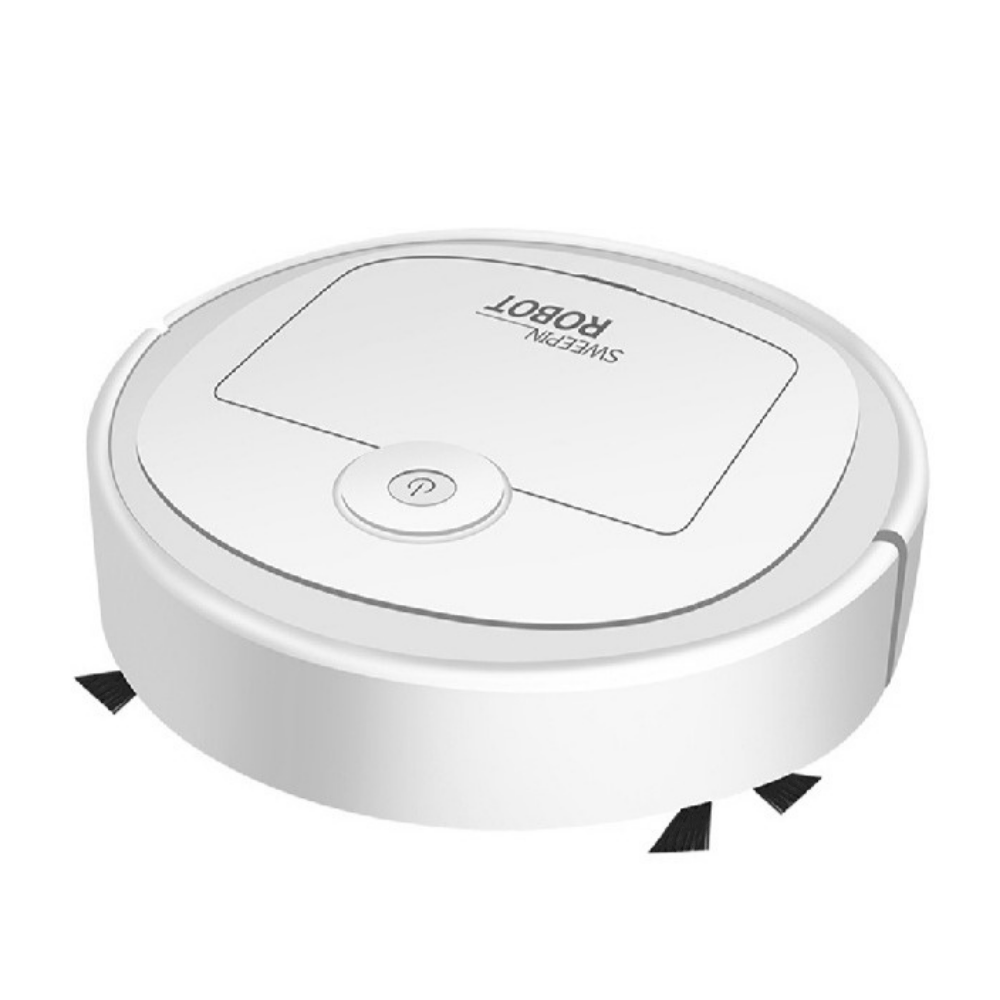 White sweeping robot highlighting key features