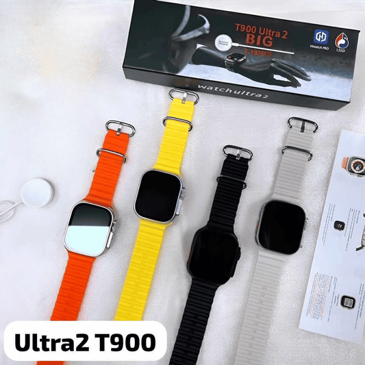 Display of all available color variants of the T900 Ultra 2 Smart Watch.