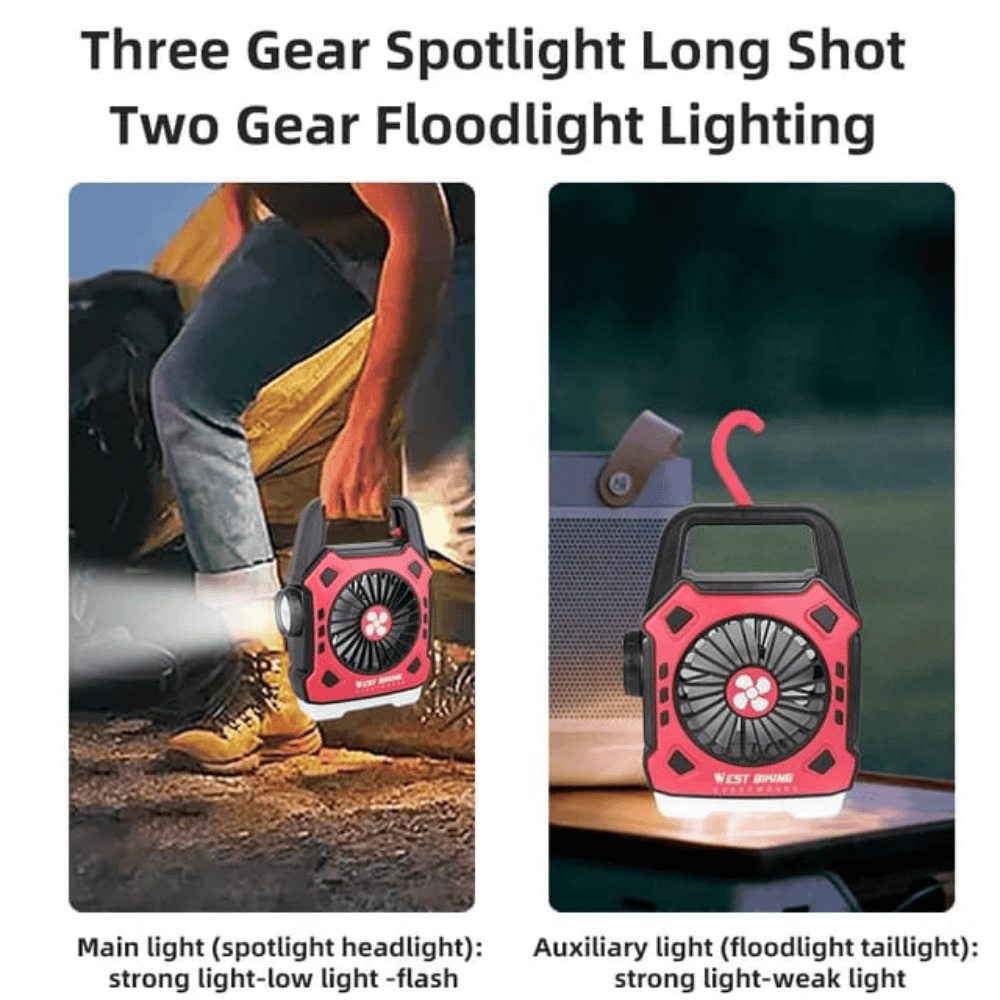 Personals Desk Fan – Rechargeable Mini Fan with LED Torch and USB Powered