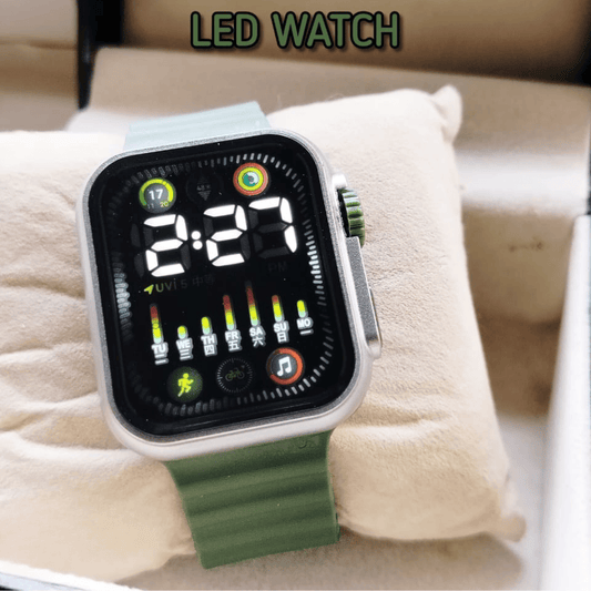 Main image displaying the Ultra LED watch in green color