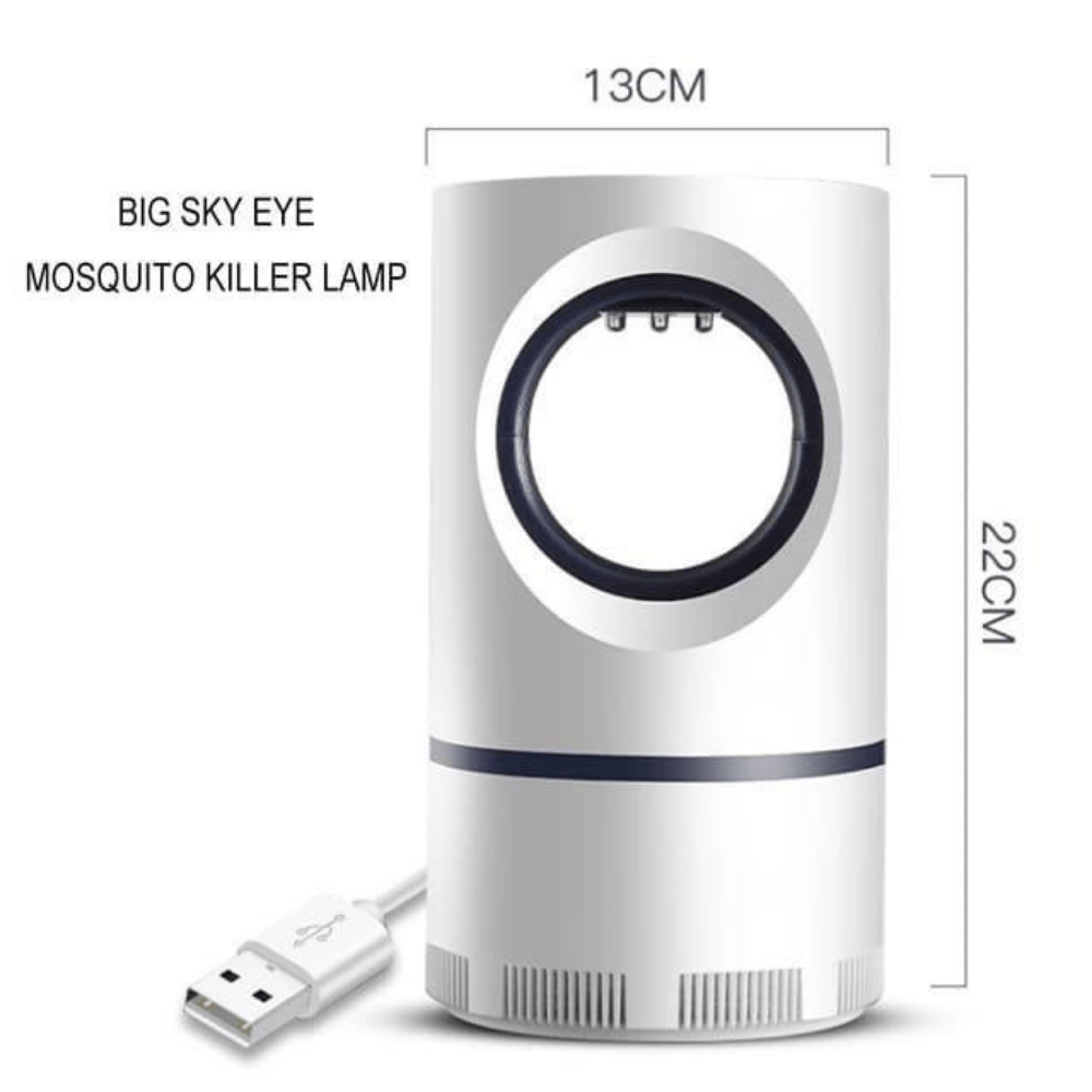 Dimensions displayed for the UV mosquito killer lamp