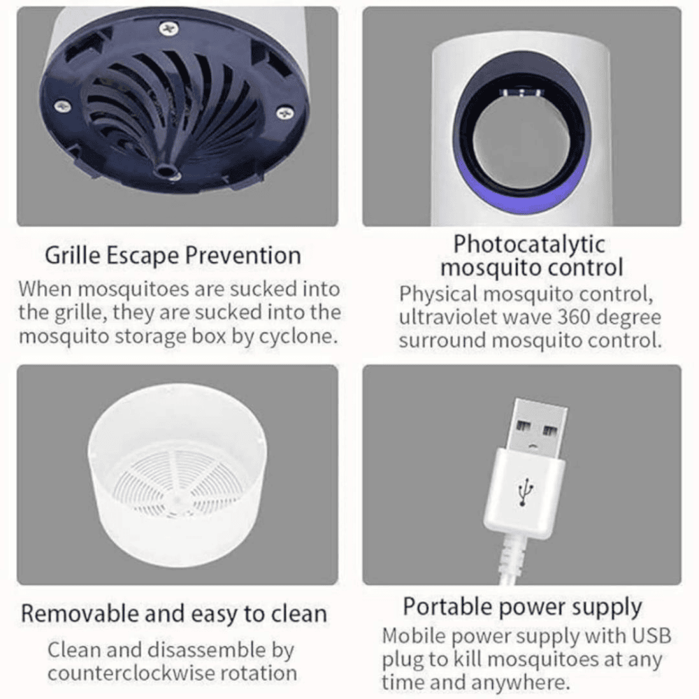 Detailed breakdown of the mosquito killer lamp's components