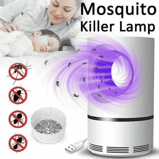 Mosquito killer lamp operating near a sleeping child
