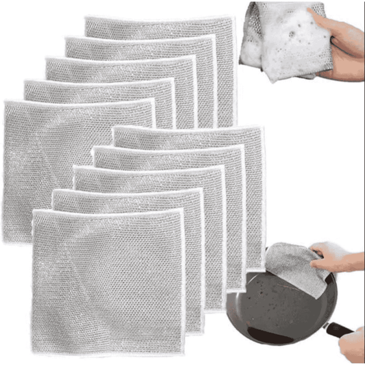 Close-up of wired dishwashing cloth texture