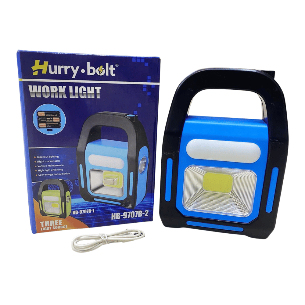 Hurry Bolt work light with packaging on a white background