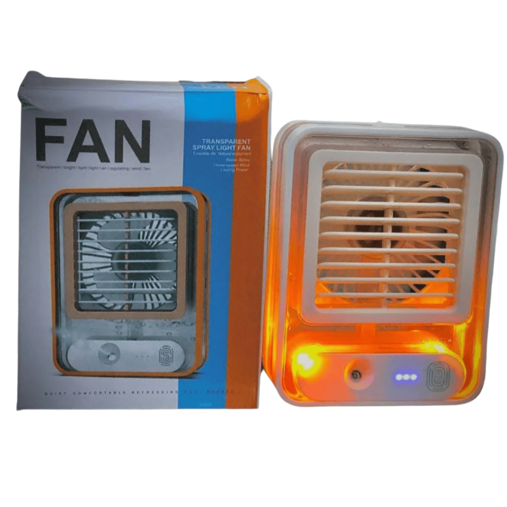 Summer Cooling Humidifying Fan – 2-in-1 USB Rechargeable Mini Air Cooler