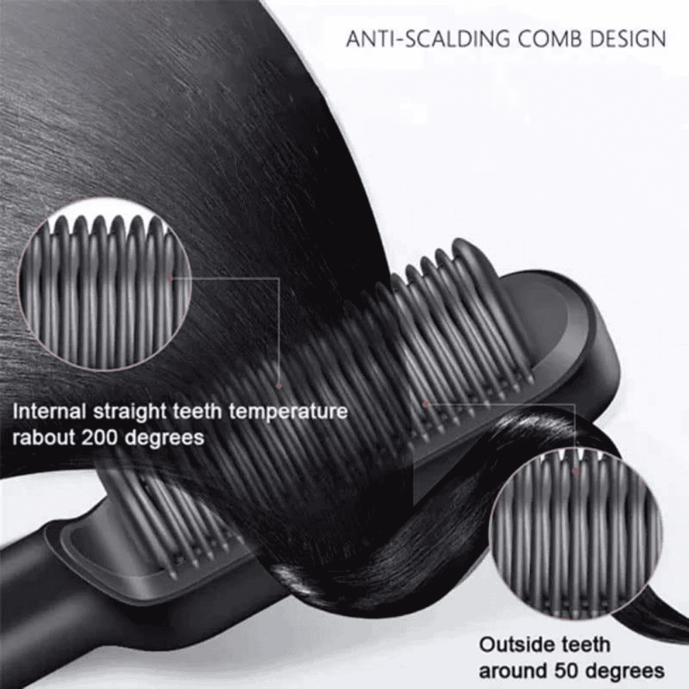 Detailed close-up of the comb's design and bristles