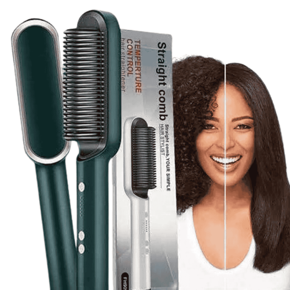 Main view of the 2-in-1 hair styler with packaging