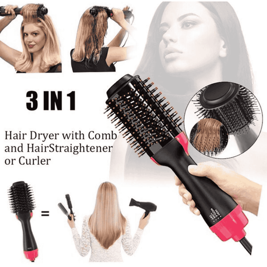 Hair dryer brush with detachable comb