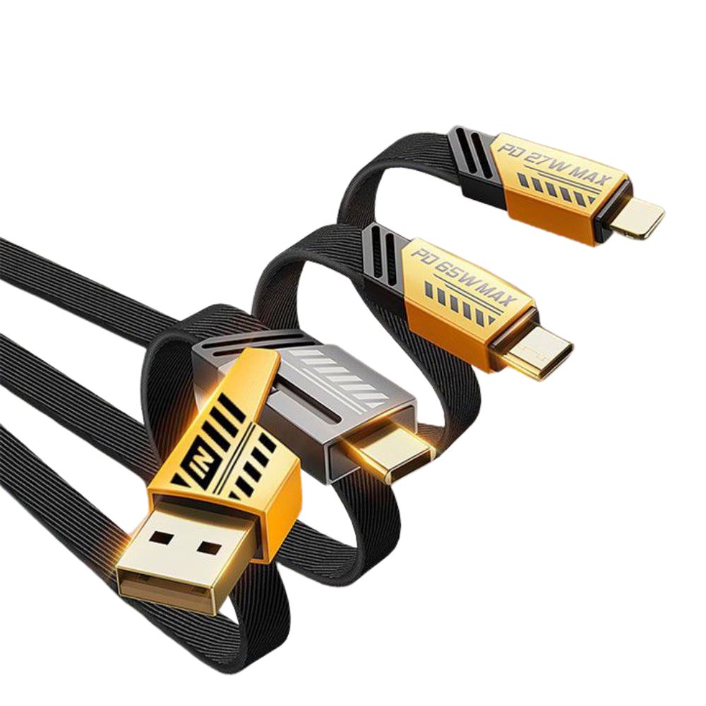 Multi Device 4 in 1 Fast Charge Cable – Black | ShopFirst.pk