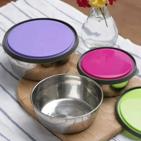 Air-Tight Stainless Steel Food Storage Bowls Open View – ShopFirst.pk