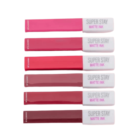 all-sheds showing the full variety of Maybelline Lipgloss 12 pcs color range