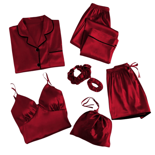 closeup view of article 5 OEC night suit in red color
