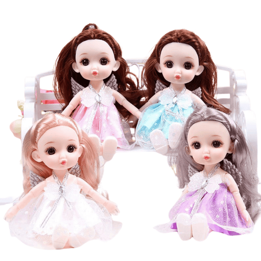 Multiple dolls displayed in various outfits and colors