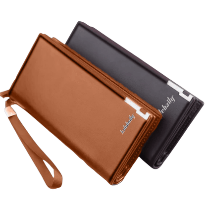 Alternate front view of BAELLERRY wallets in black and camel