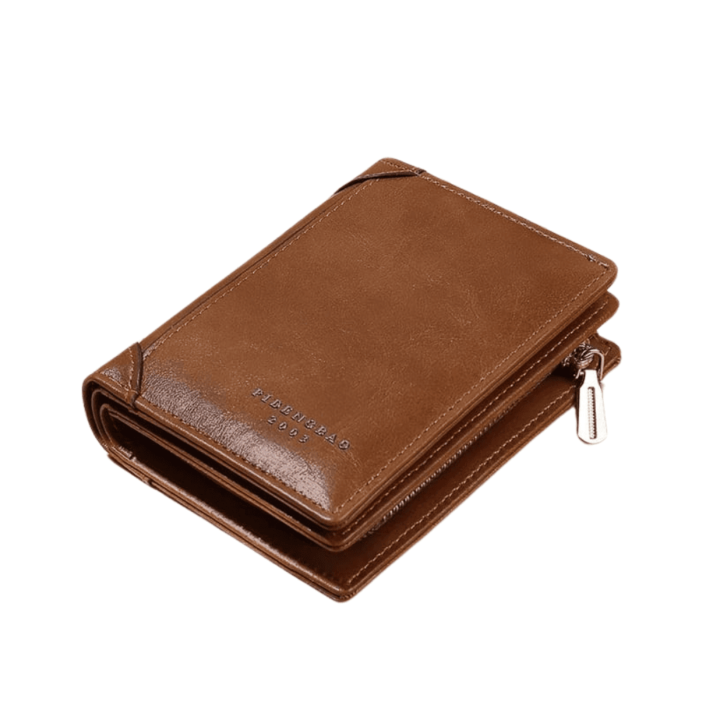 Full view of Balisi wallet in brown artificial leather