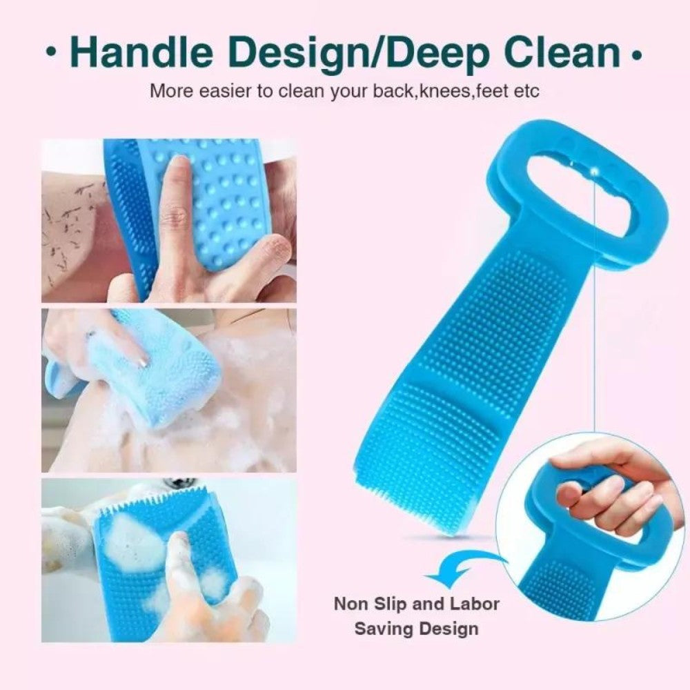 Double-Sided Silicone Bath Body Brush Belt for Exfoliation