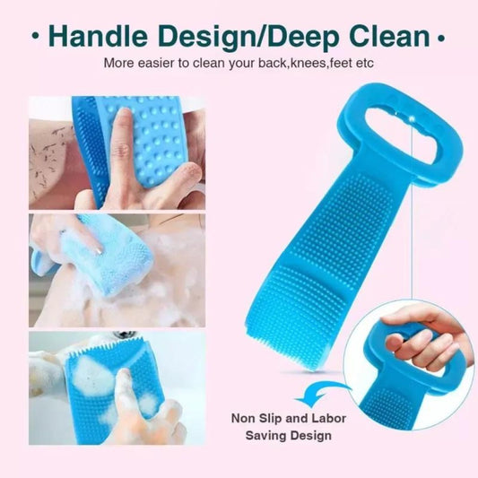 Double-Sided Silicone Bath Body Brush Belt for Exfoliation
