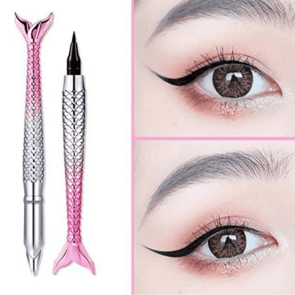 beautiful-eyes showing Fish Linear applied on eyelids with shimmer effect