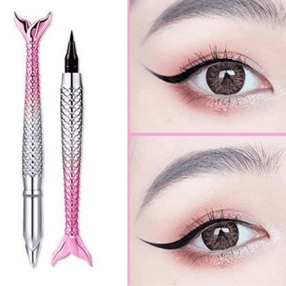 beautiful-eyes showing Fish Linear applied on eyelids with shimmer effect